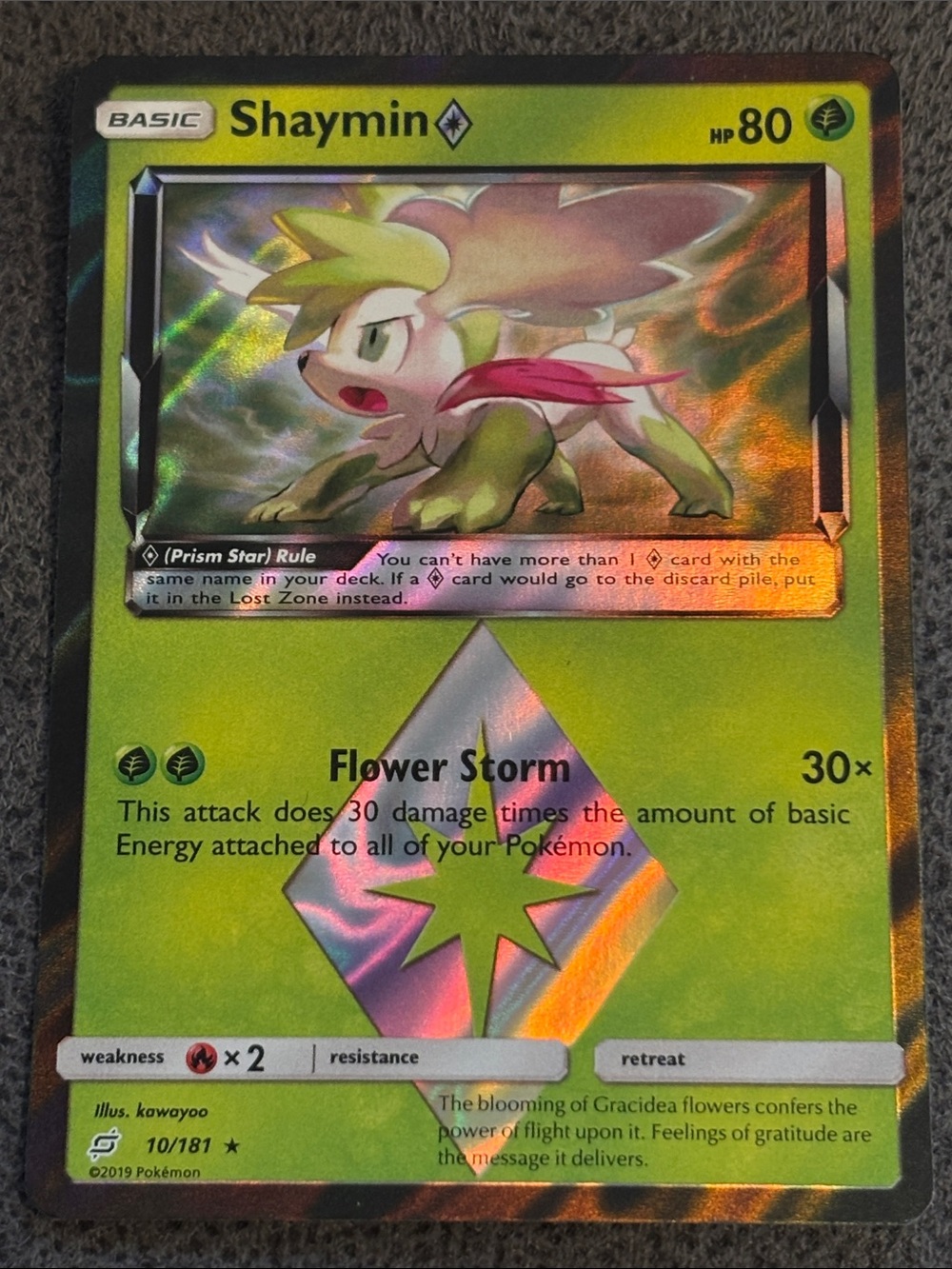 💚 Shaymin Holo Pokemon Team Up Card